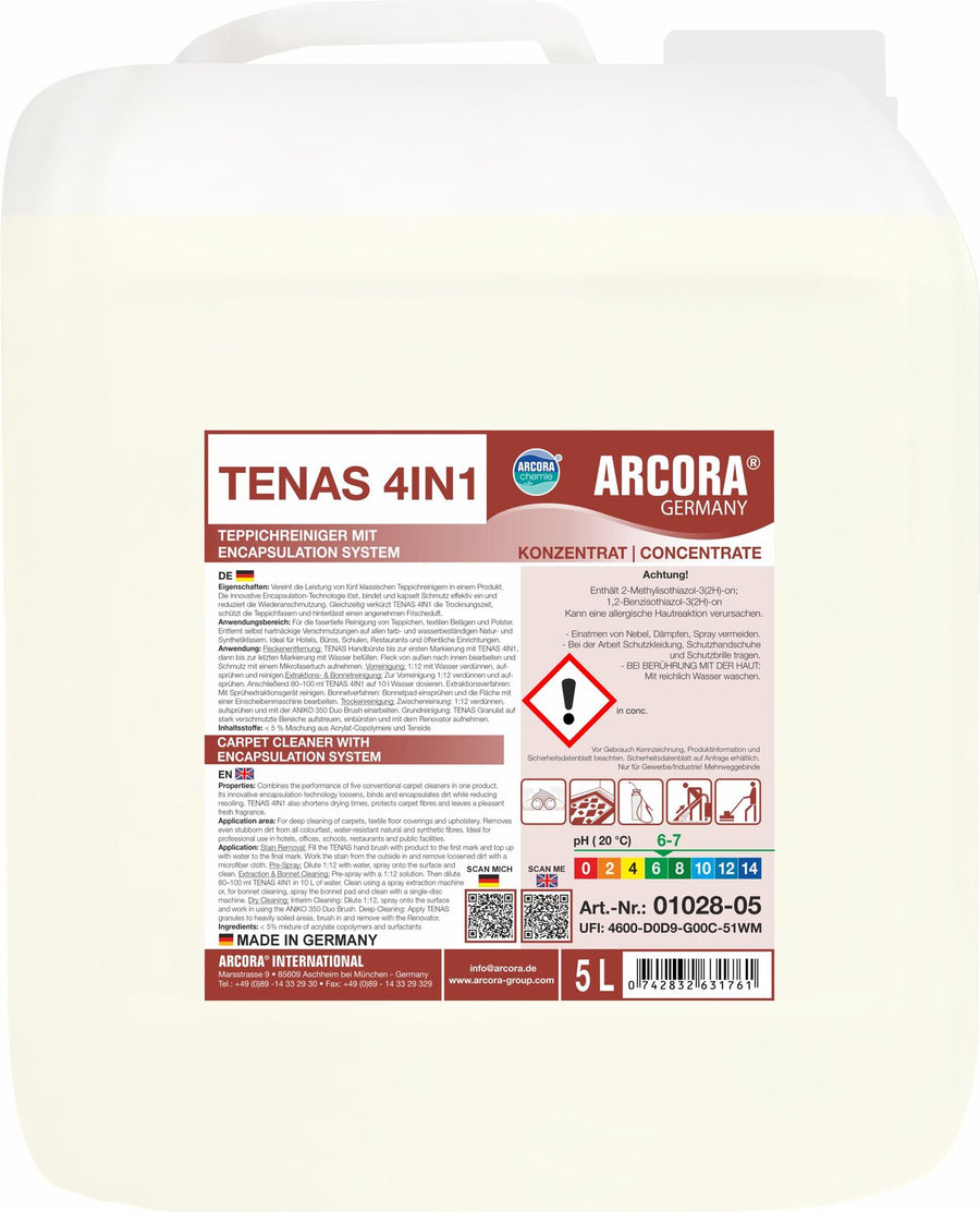 ARCORA Tenas 4in1 Teppichreiniger mit Encapsulation-System – 5 Liter Kanister