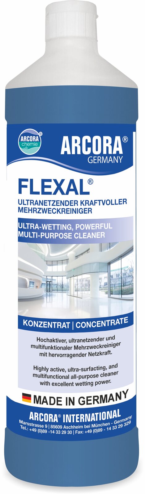 ARCORA Flexal ultranetzender, kraftvoller Mehrzweckreiniger – 12 x 1 Liter