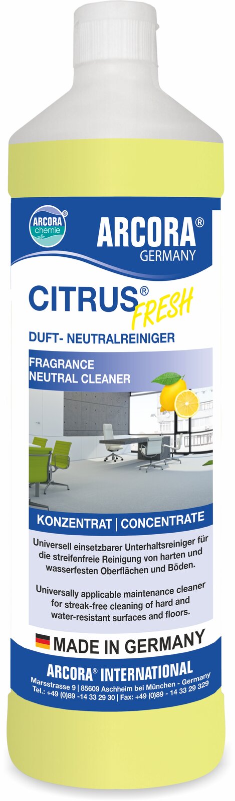 ARCORA Citrus Fresh Ароматен неутрален почистващ препарат – 12 x 1 литър