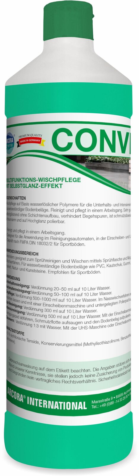ARCORA Convert Multifunktions-Wischpflege mit Selbstglanz-Effekt – 12 x 1 Liter