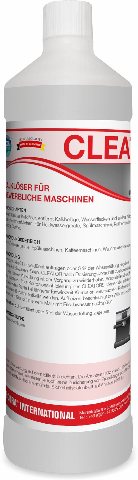ARCORA Cleator Kalklöser für gewerbliche Maschinen – 12 x 1 Liter
