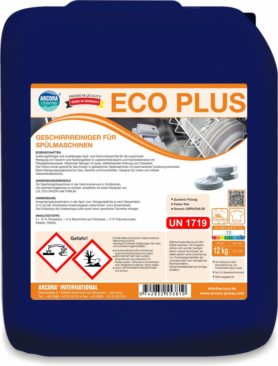 ARCORA Eco Plus Geschirrreiniger für gewerbliche Spülmaschinen – 12 kg