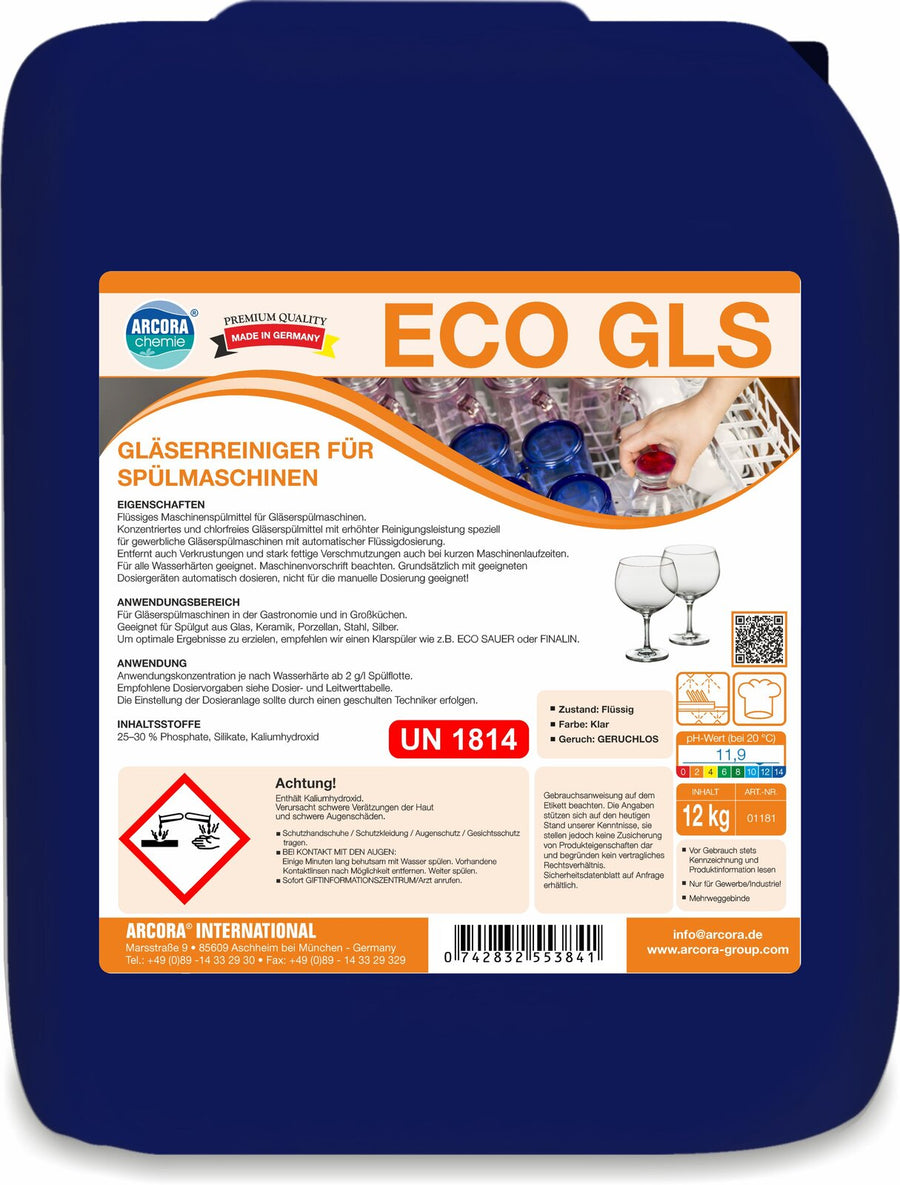 ARCORA Eco-GLS Gläserreiniger für Spülmaschinen – 12 kg