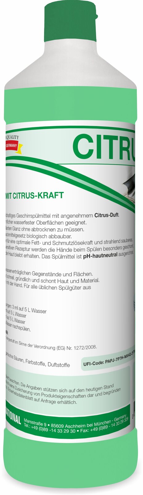 ARCORA Citrus Power Premium Handspülmittel mit Citrus-Kraft – 12 x 1 Liter