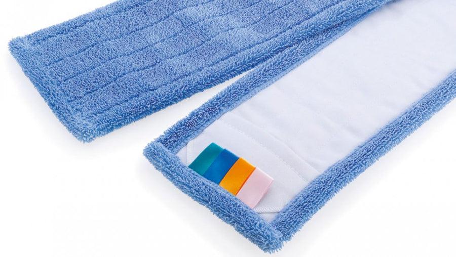 Mega Clean Mikrofaser Mopp Blauer Sprinter blau, 50 cm – Profi Wischbezug Wischmopp Taschenmopp