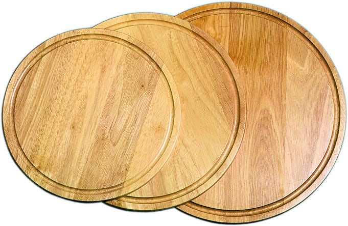 Pizzateller Holz mit Saftrille – 2 Größen wählbar | Lauterjung Solingen