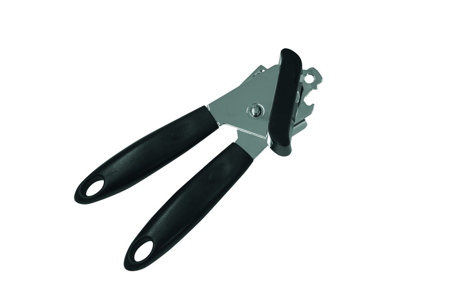 Schneider can/bottle opener, black plastic handle