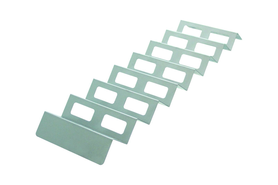 Schneider snack display stand, stainless steel, 560 x 175 x 35 mm, 7 waves