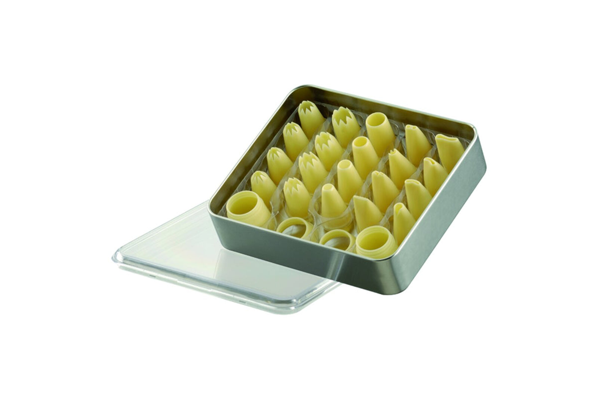 Schneider Tüllenkassette 22-tlg., 8 Stern-/4 Loch- u. 8 Garniertüllen