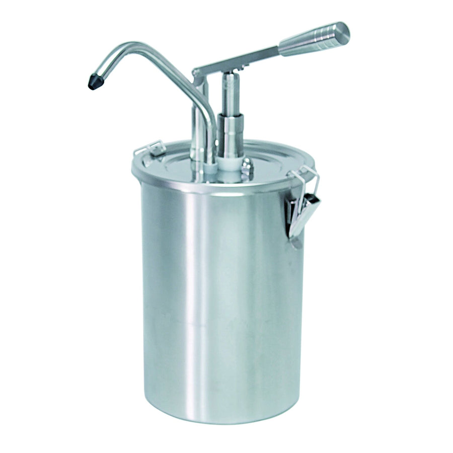 Schneider lever-operated portion dispenser, stainless steel, Ø 180 mm x 420 mm - 4.5 L