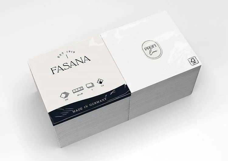 FASANA Zelltuchservietten pearl weiß 40x40cm, 1/4 Falzung, 3-lagig, 1000 Stück