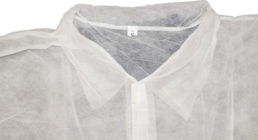 Besucherkittel aus Polypropylen-Vlies mit Klettverschluss – 50 Stück – Größe S–3XL