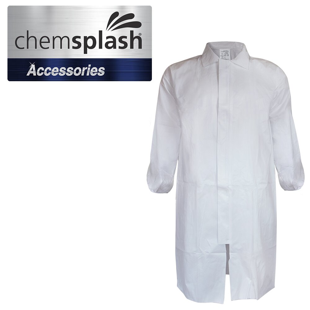 Chemsplash Laborkittel Typ PB[6-B] mit Reißverschluss, antistatisch – 10 Stück – Größe S–3XL
