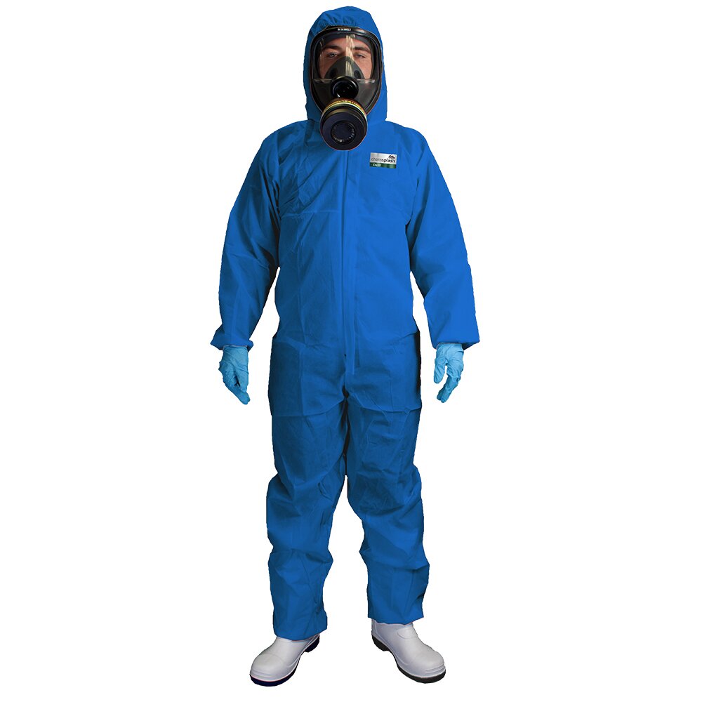 Chemsplash Eka 55 Einwegoverall Typ 5B/6B blau, mikroporös – 10 Stück – Größe S–3XL