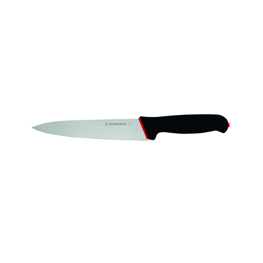 Schneider S-Grip Chef's knife, narrow blade, handle: black, red, 180 mm