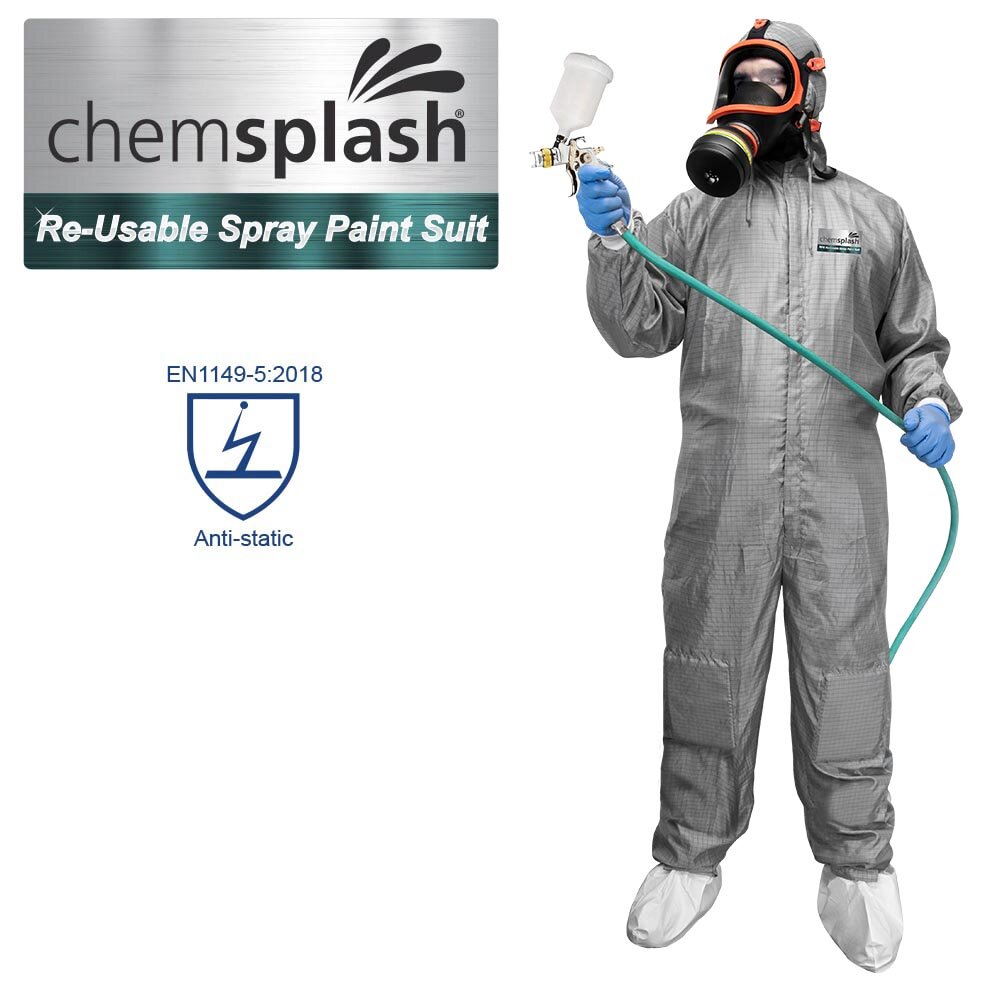 Chemsplash RPS wiederverwendbarer Lackieranzug antistatisch – 1 Stück – Größe S–2XL