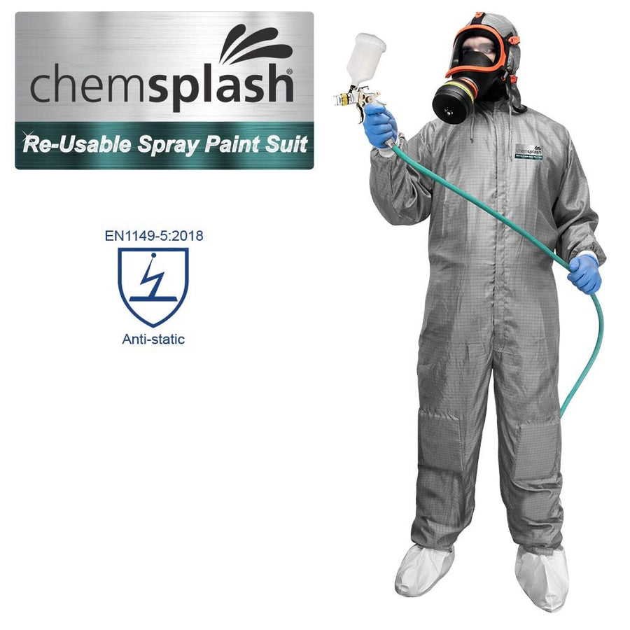 Chemsplash RPS wiederverwendbarer Lackieranzug antistatisch – 1 Stück – Größe S–2XL