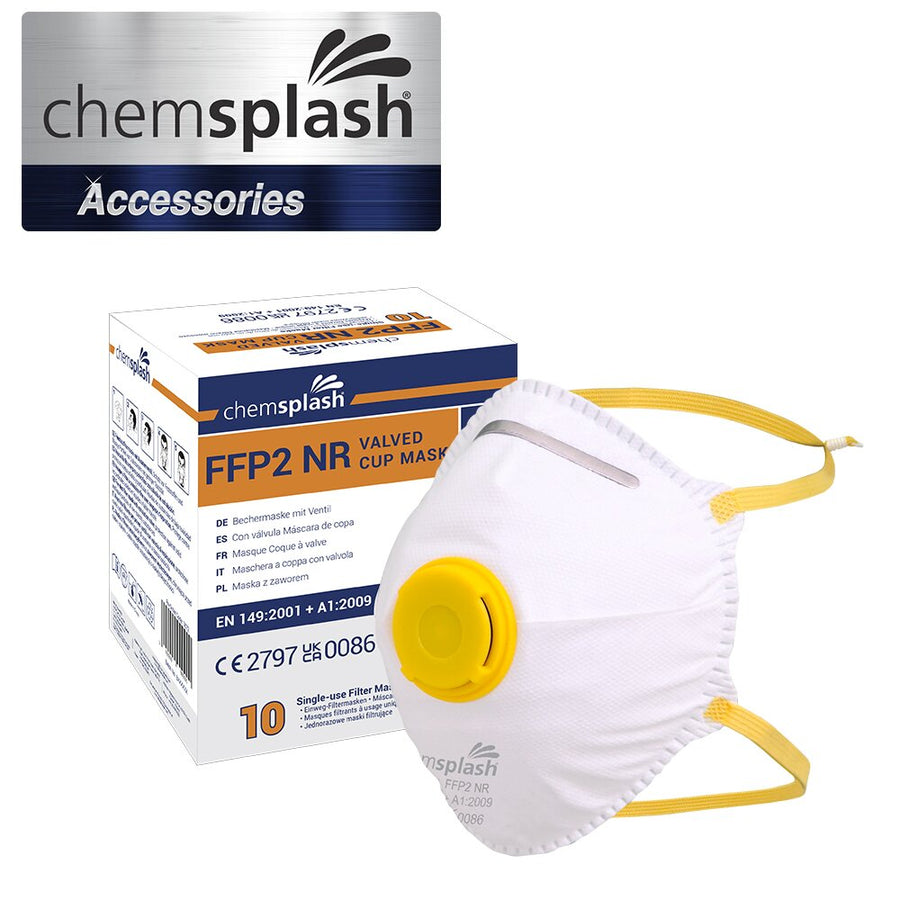 Chemsplash FFP2 Atemschutzmaske mit Ventil, Becherform – 20 Stück