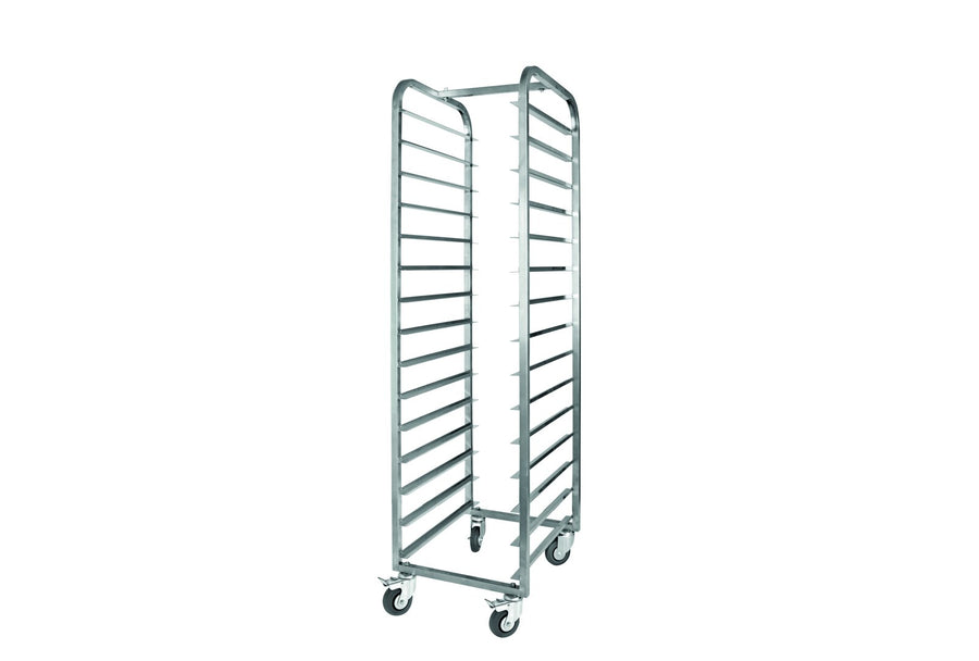 Schneider transport trolley, stainless steel, 15 runners 600 x 400 mm