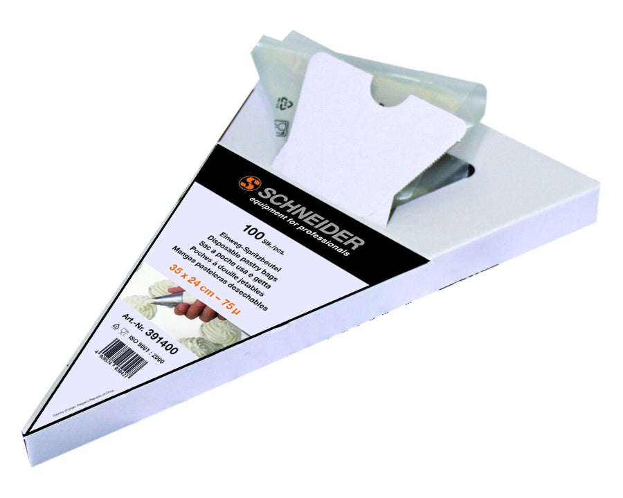 Schneider tek kullanımlık krema torbası, kapalı uçlu, 350 x 240 mm, 75 µ