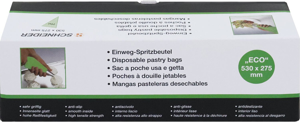 Schneider Einweg-Spritzbeutel, PE, 530 x 275 mm, 70 µ – 100 Stück