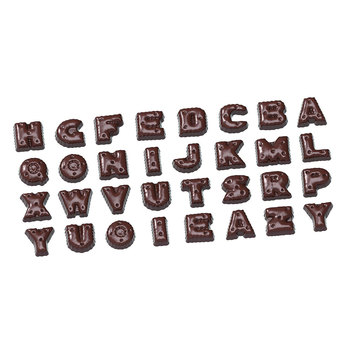 Schneider Chocolate Mold - A-Z dotted 26 figs., 275 x 135 x 24 mm