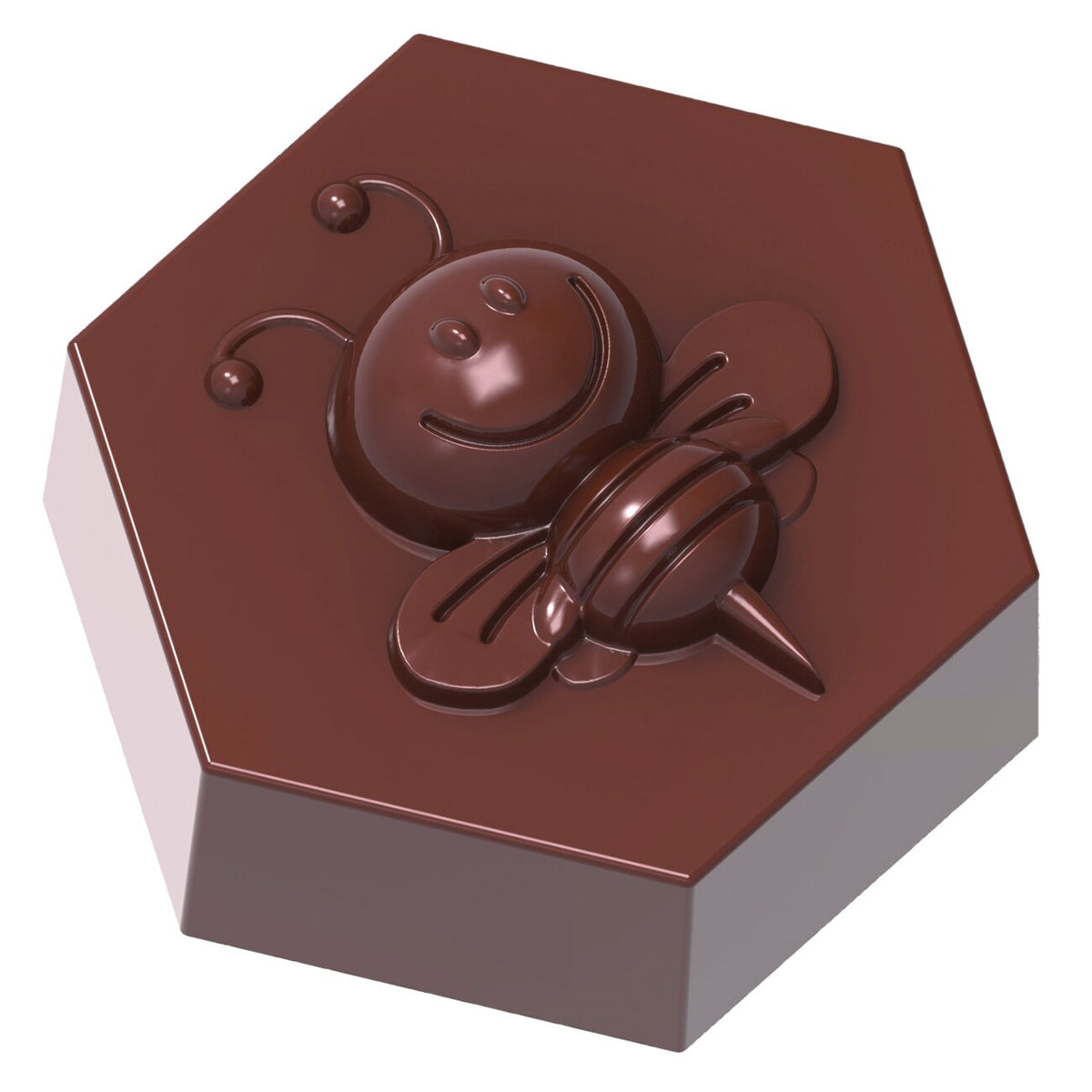 Schneider Chocolate Mold - Bee on Hexagon, 275 x 135 x 24 mm