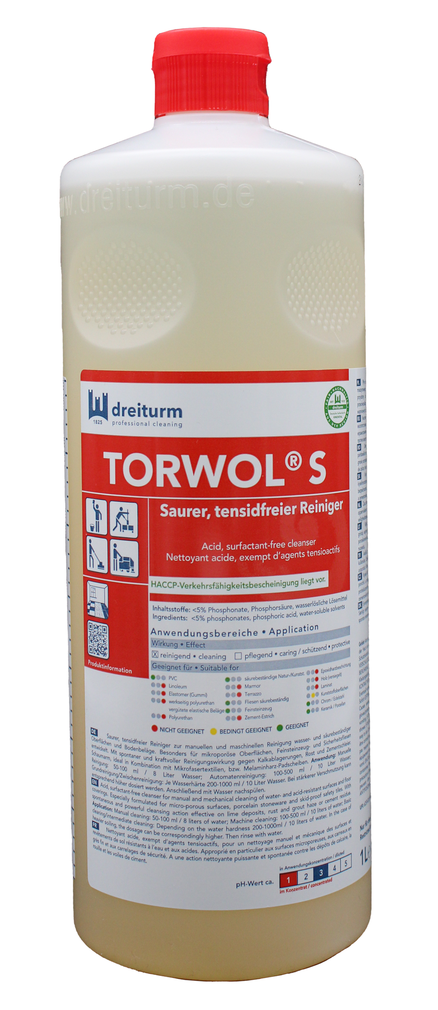 DREITURM Torwol S saurer, tensidfreier Reiniger 1L