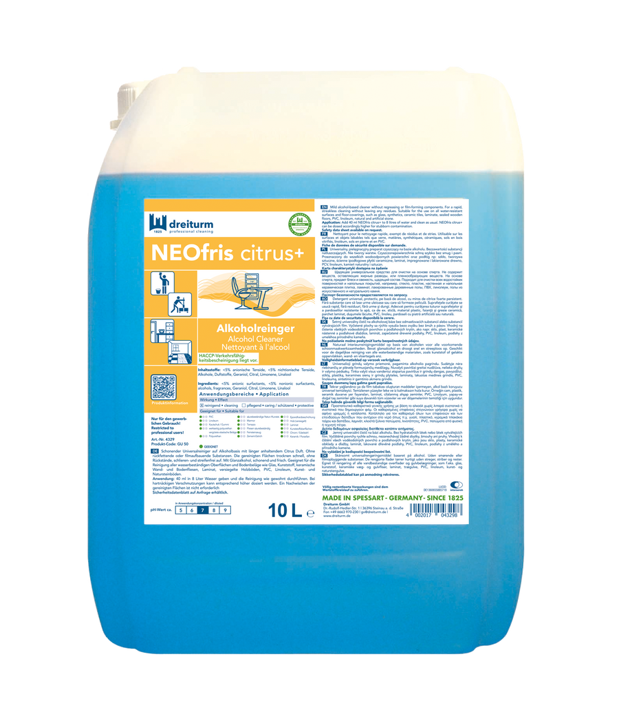 DREITURM Neofris citrus+ Alkoholreiniger 10L