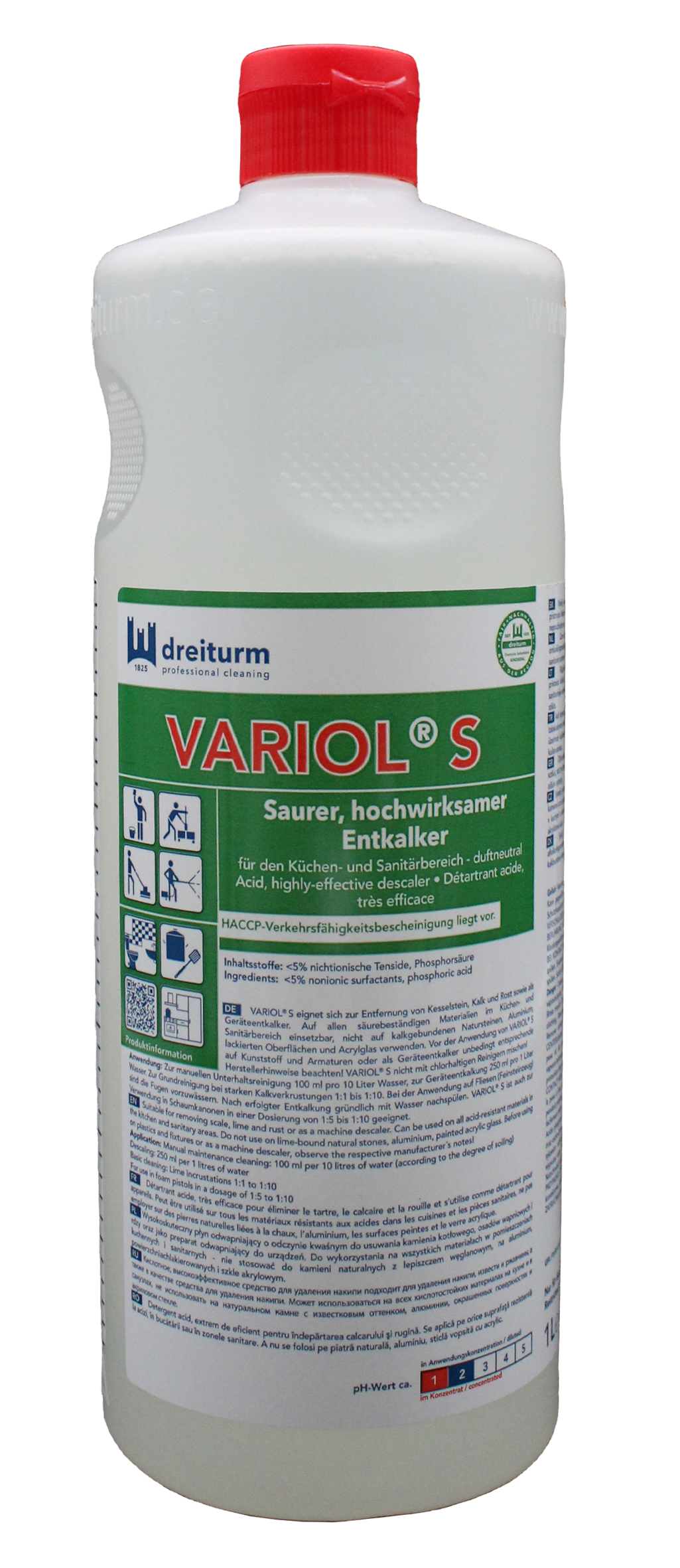 DREITURM Variol S saurer, hochwirksamer Entkalker 1L