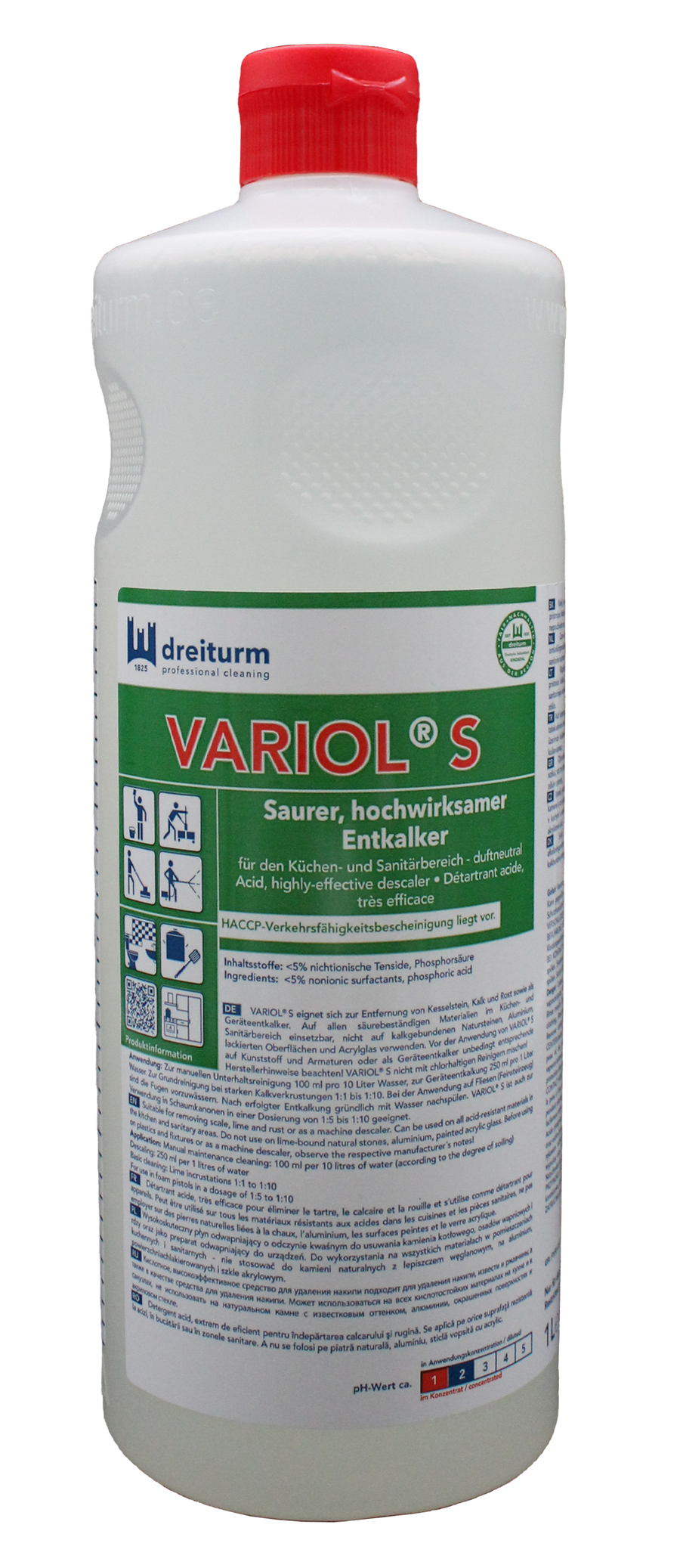 DREITURM Variol S saurer, hochwirksamer Entkalker 1L