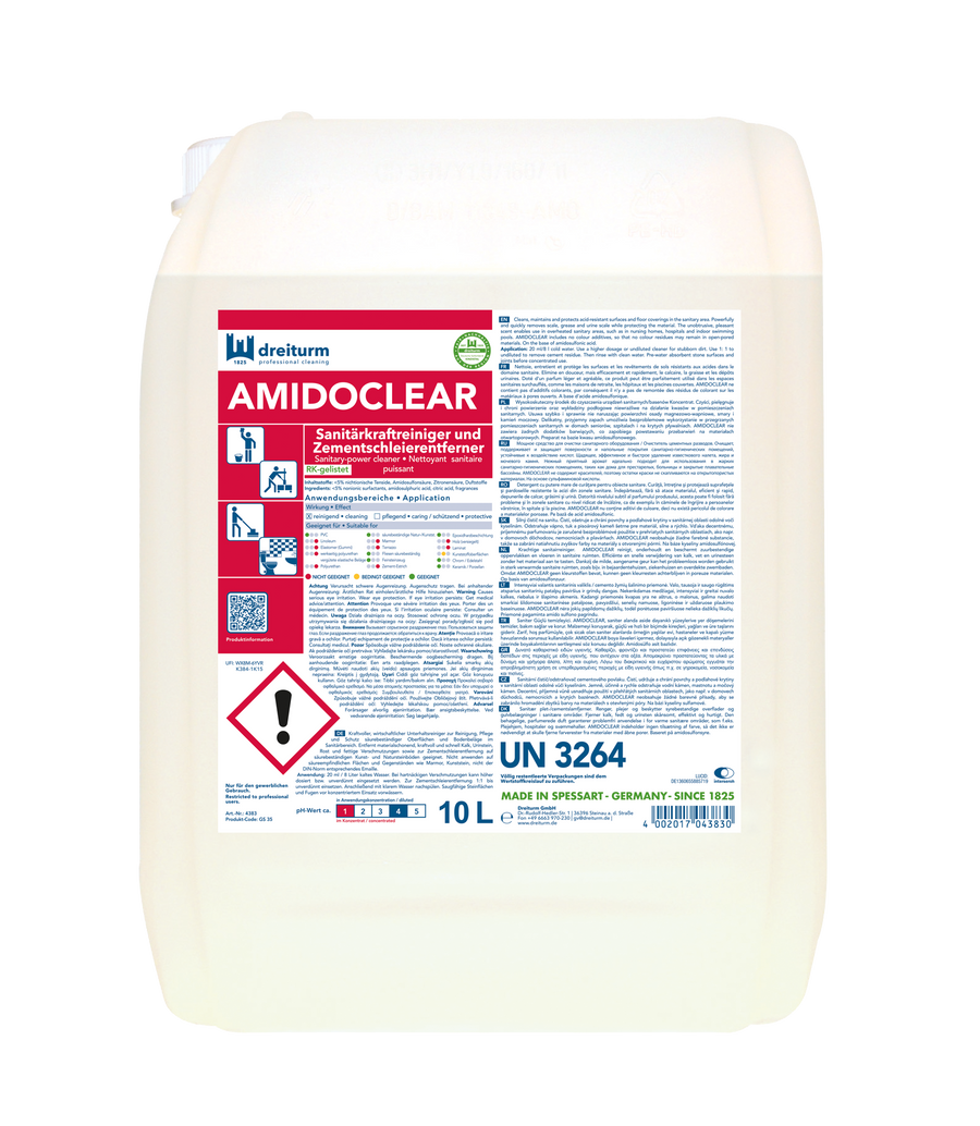 DREITURM Amidoclear Sanitär-Kraftreiniger / Zementschleierentferner 10L