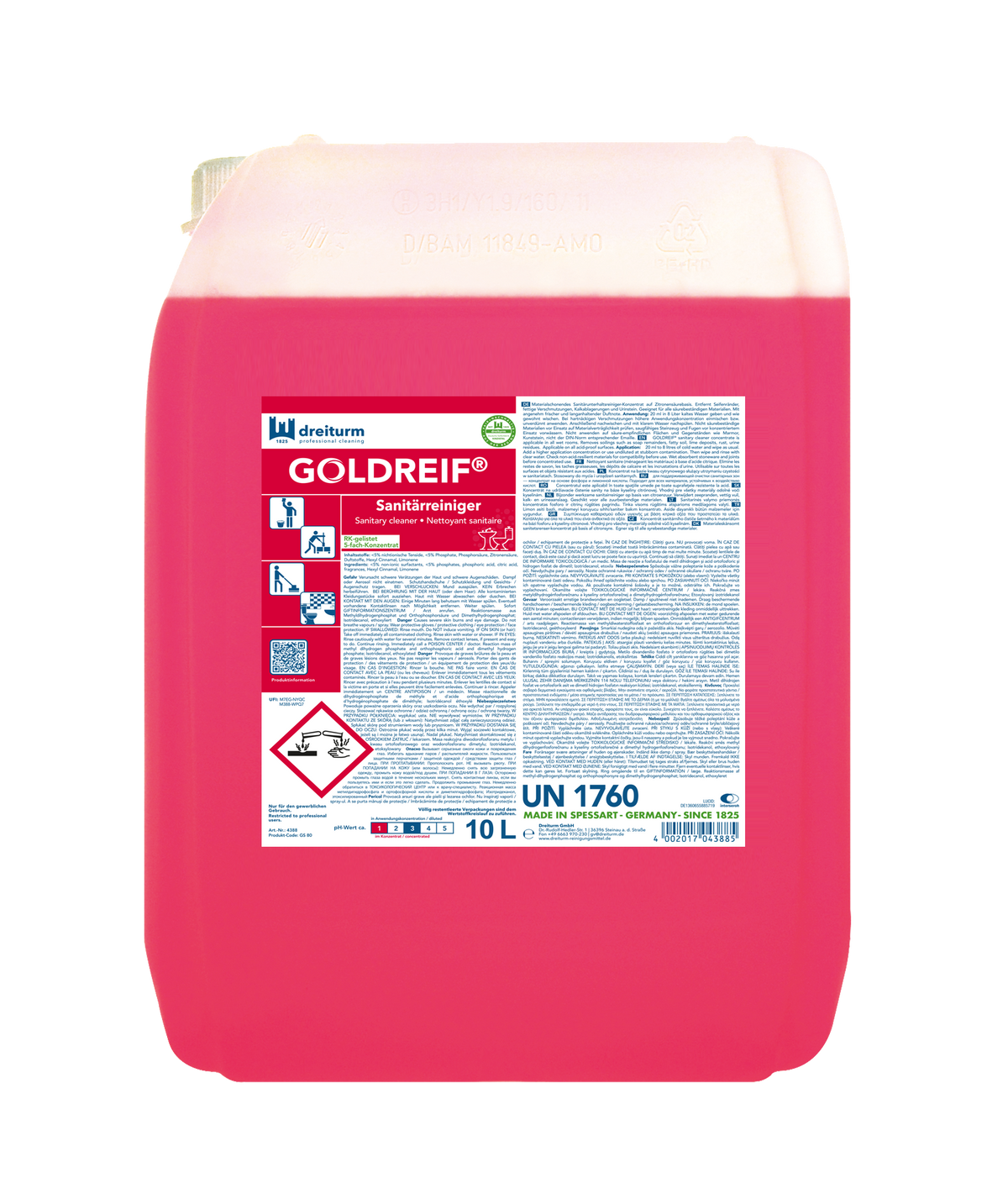 DREITURM Goldreif Sanitärreiniger 10L