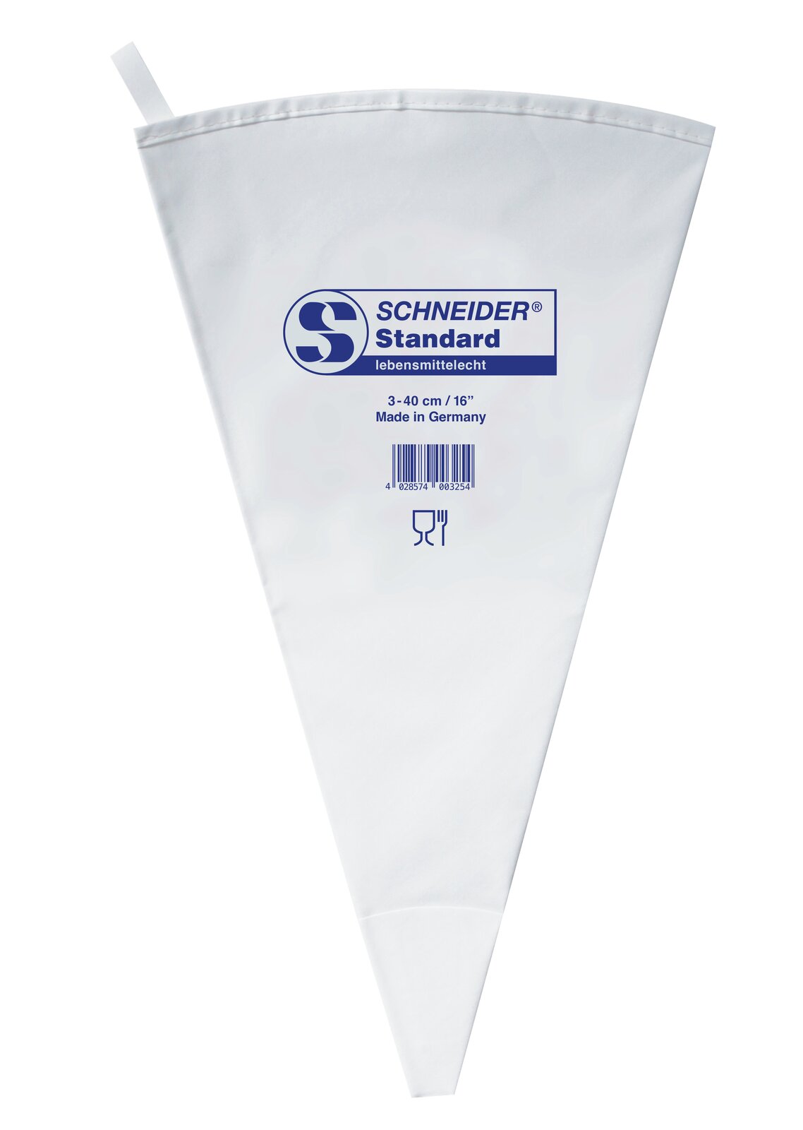 Шприц-торба за еднократна употреба Schneider, 3-40 см - стандартна, с надпис „Schneider“: синя