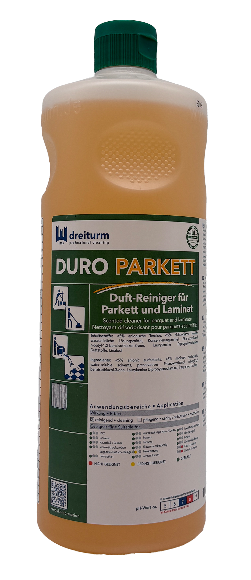 DREITURM Duro Parkett Duft-Reiniger für Parkett und Laminat 1L