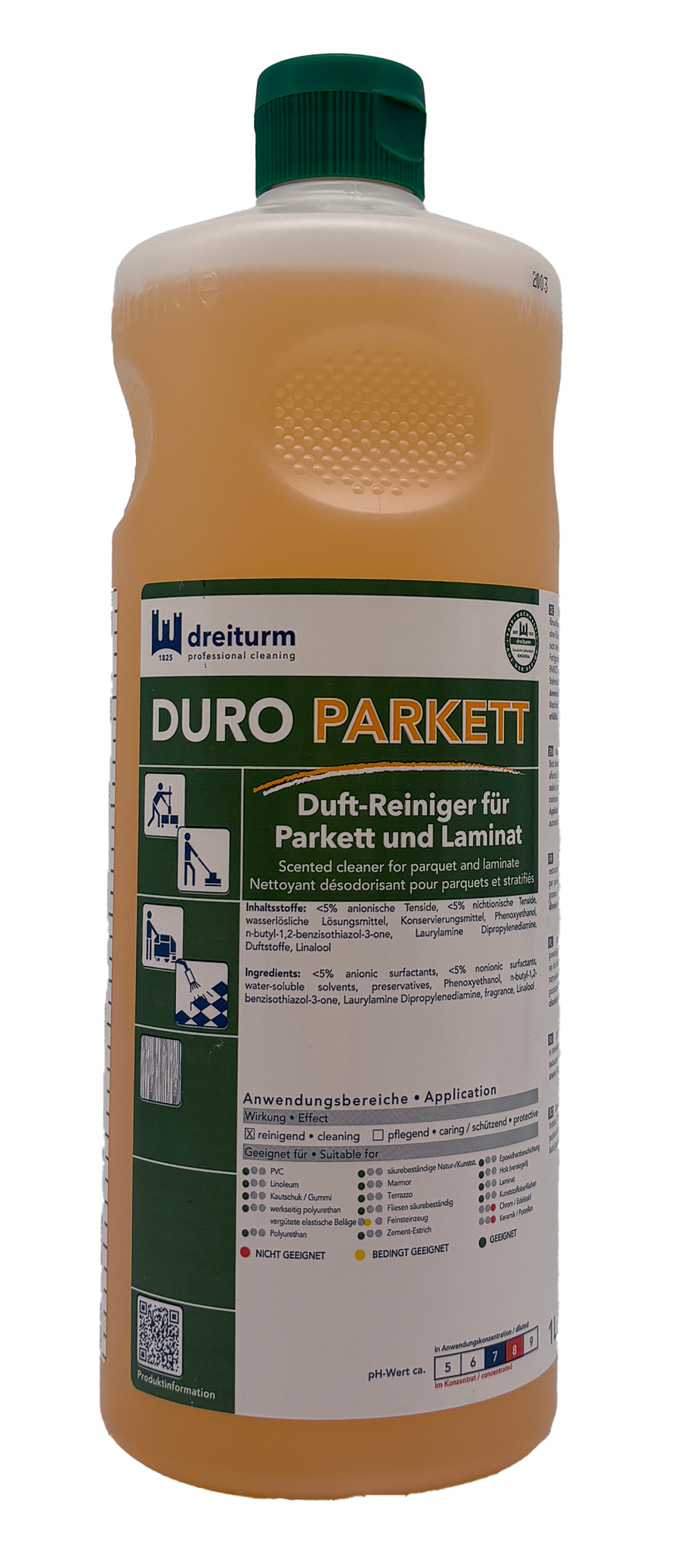 DREITURM Duro Parkett Duft-Reiniger für Parkett und Laminat 1L