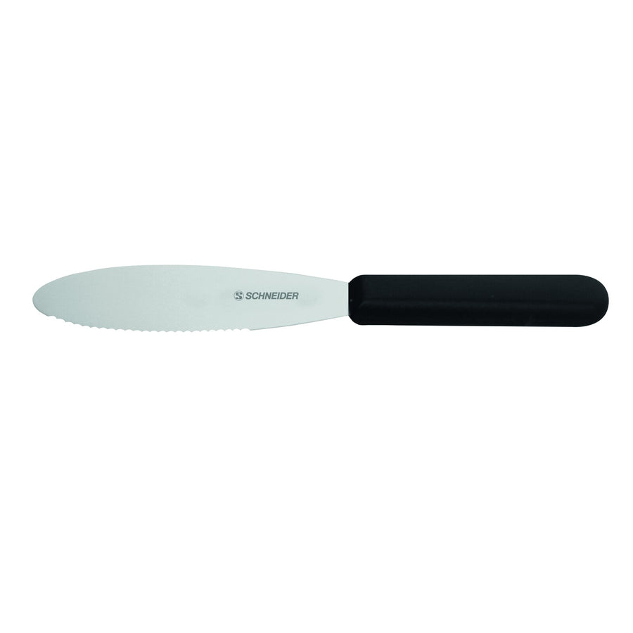 Schneider Streichmesser mit Wellenschliff, Griff schwarz, 9 cm