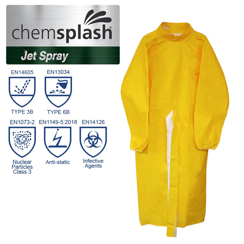 Chemsplash Jet Spray Schutzkittel Typ PB[3-B]/[4-B]/[6-B], knöchellang – 5 Stück