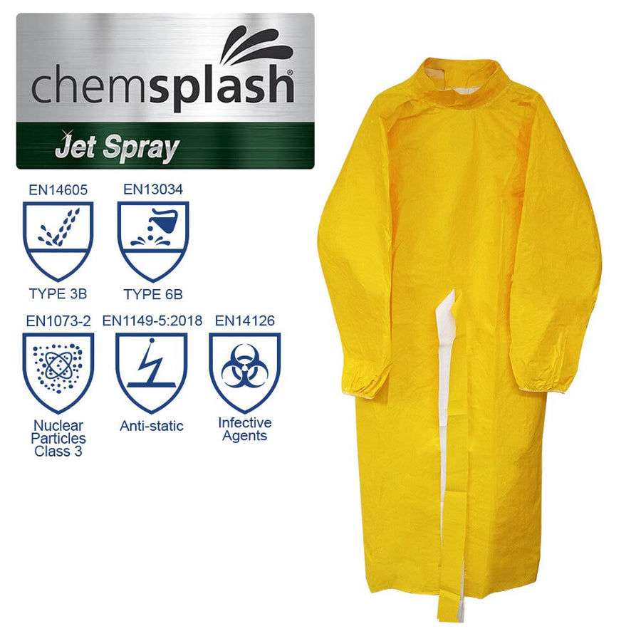 Chemsplash Jet Spray Schutzkittel Typ PB[3-B]/[4-B]/[6-B], knöchellang – 5 Stück