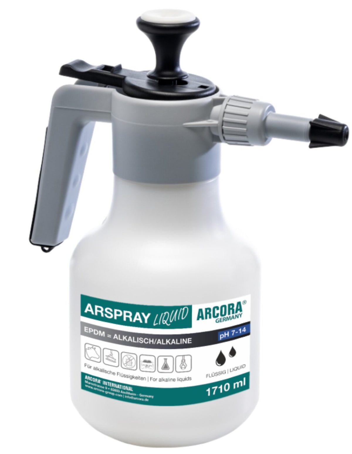 ARCORA ARSPRAY Delta-Tec 2 Sprühkännchen 1710 ml, Grau-Schwarz, EPDM – alkalisch