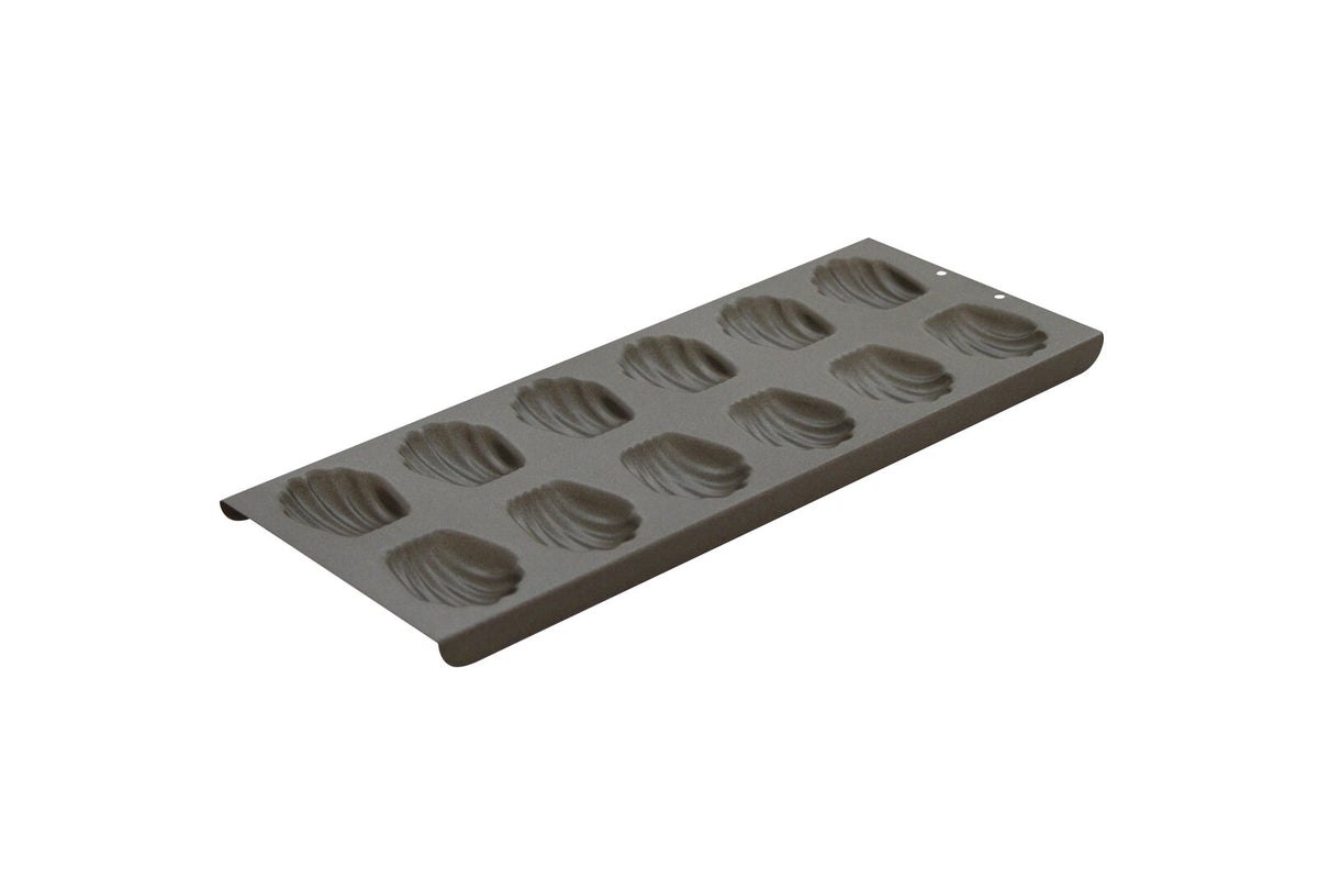 Madeleine mold small, 12 cavities, 350 x 145 x 15 mm, per cavity 55 x 44 mm