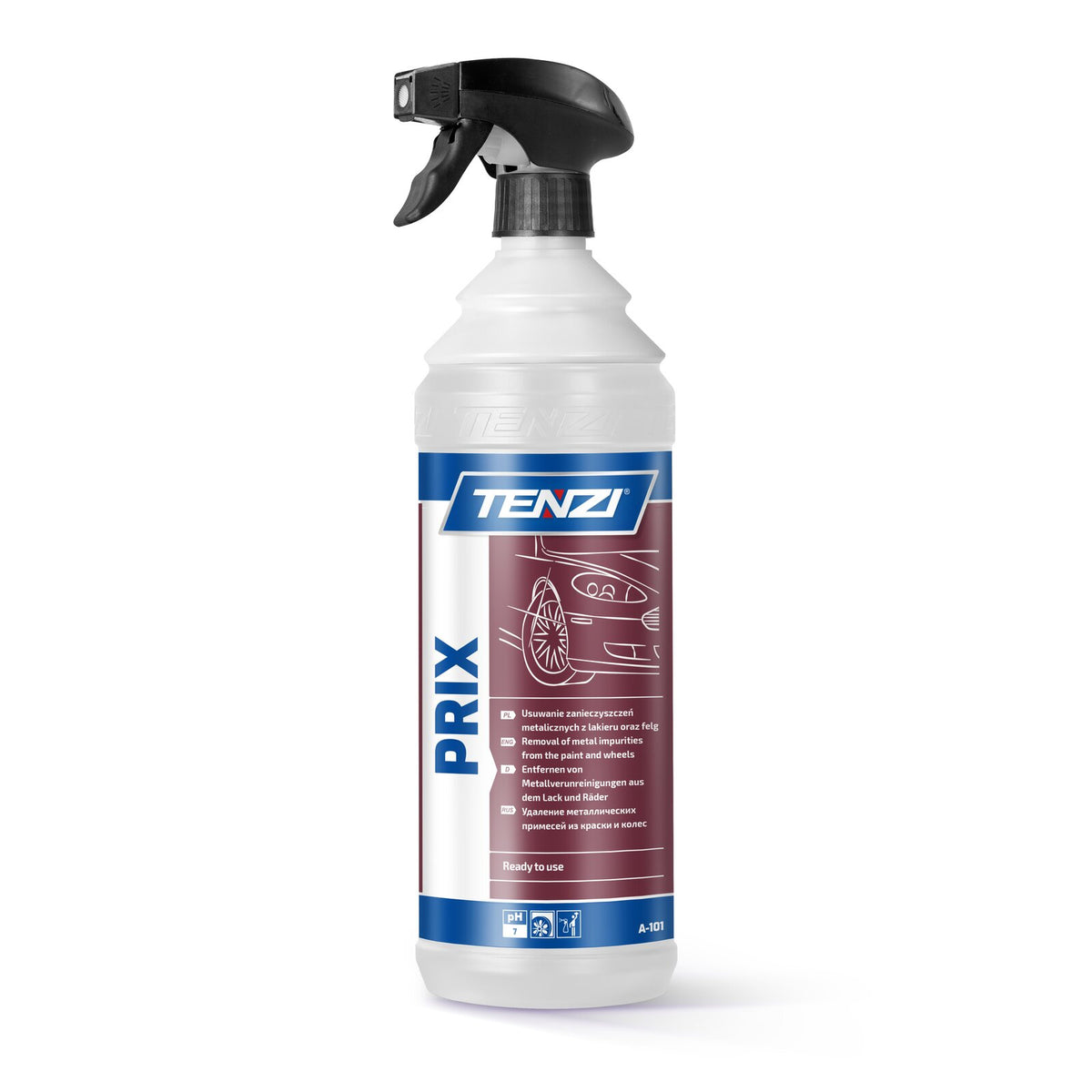 Tenzi PRIX GT Flugrostentferner & Felgenreiniger 1 L – Sprühflasche mit Sprühkopf