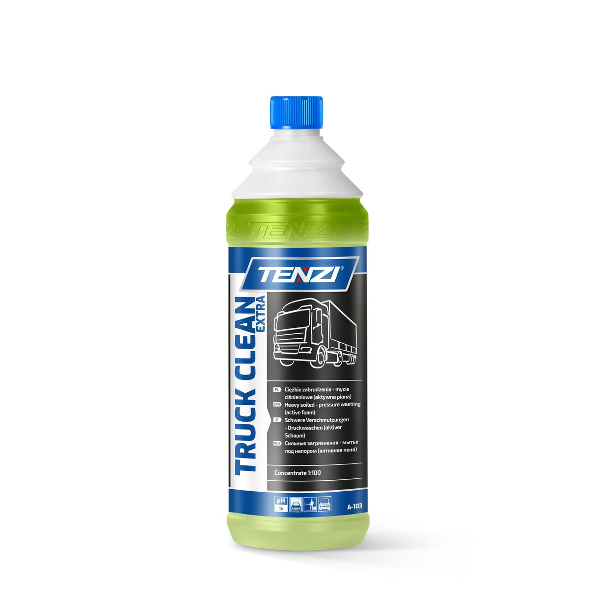 Tenzi Truck Clean EXTRA Aktivschaum LKW-Reiniger Konzentrat 1 L – Flasche mit Schraubverschluss