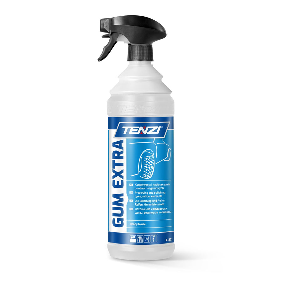 Tenzi GUM Extra GT Reifenpflege & Gummipflege 1 L – Sprühflasche mit Sprühkopf