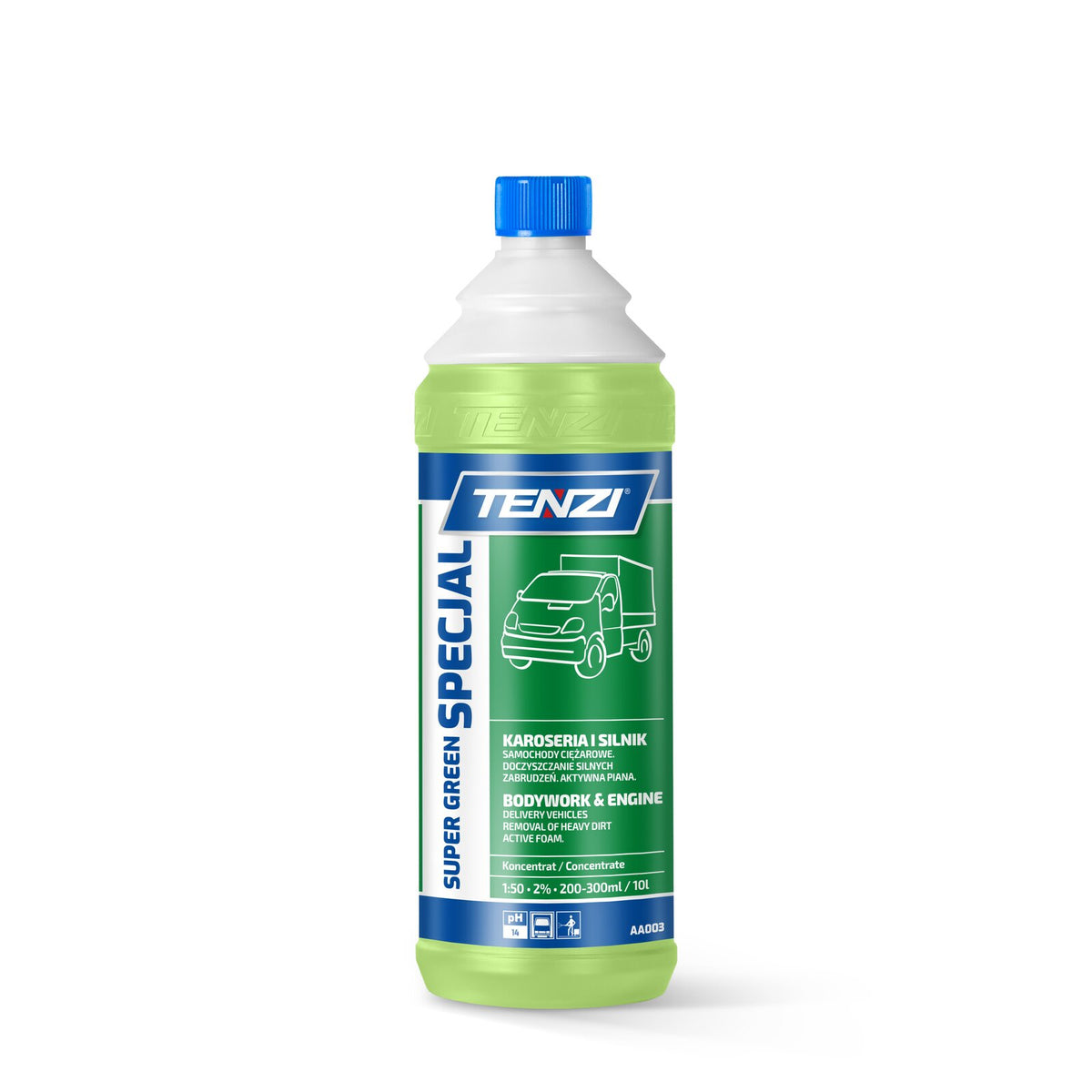 Tenzi Super Green Specjal LKW-Reiniger Konzentrat 1 L – Flasche mit Schraubverschluss