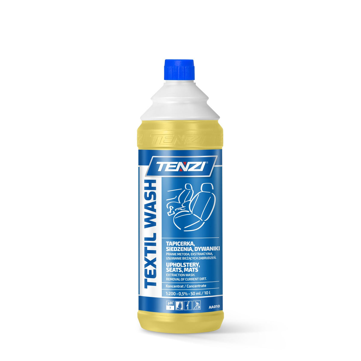Tenzi Textil Wash Polsterreiniger & Teppichreiniger Konzentrat 1 L – Flasche mit Schraubverschluss