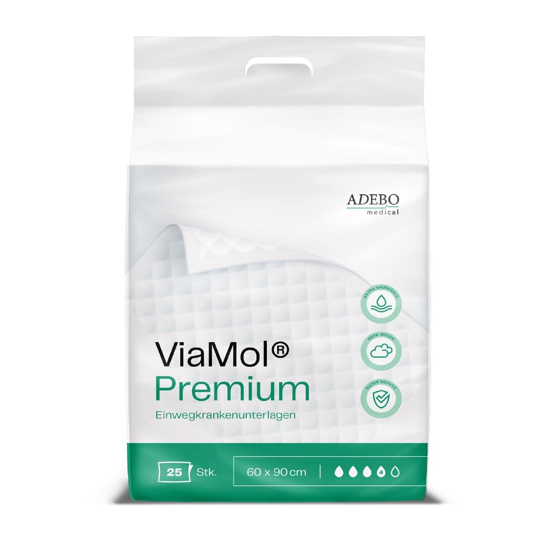 ViaMol® Premium абсорбиращи подложки 60 x 90 см – 25 броя, абсорбираща способност 1400 мл