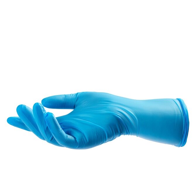 Viawant® Nitrile Long Nitrile Gloves light blue – 100 pieces, powder-free (size XS–XL)