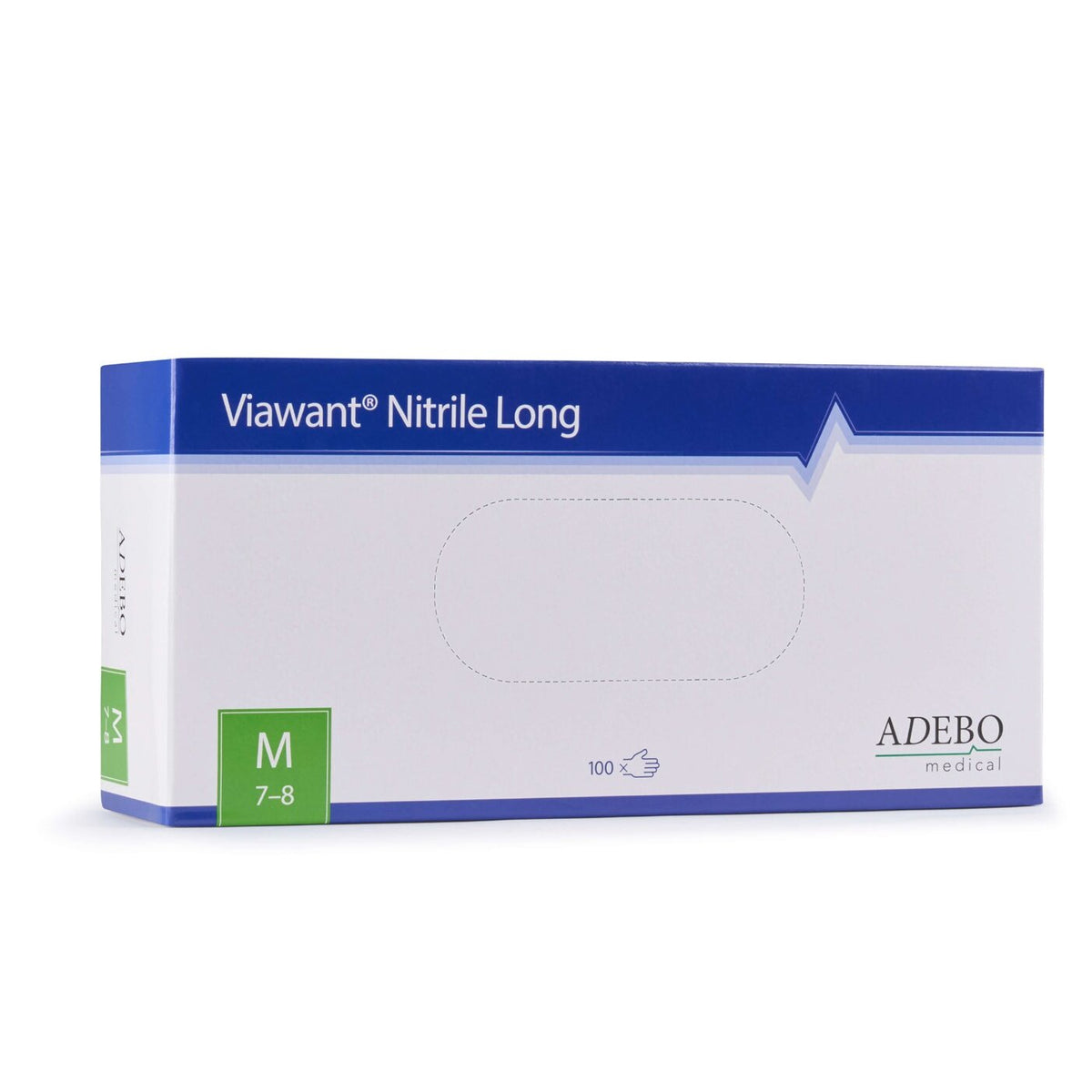 Viawant® Nitrile Long Nitrile Gloves light blue – 100 pieces, powder-free (size XS–XL)