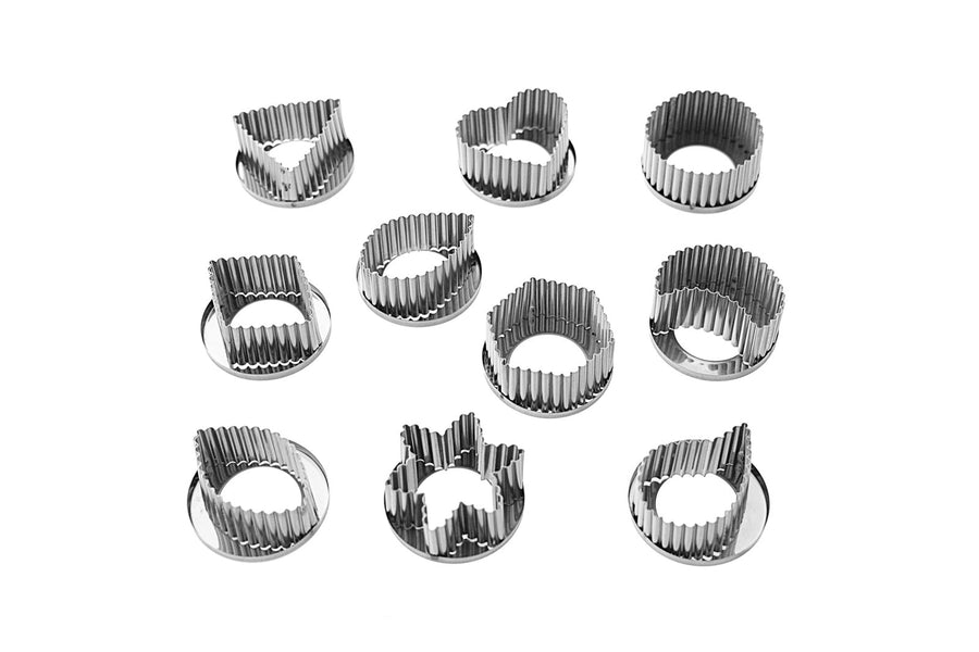 Schneider Noel kurabiye kalıbı, 10'lu set, tırtıklı, Ø 50 mm, paslanmaz çelik